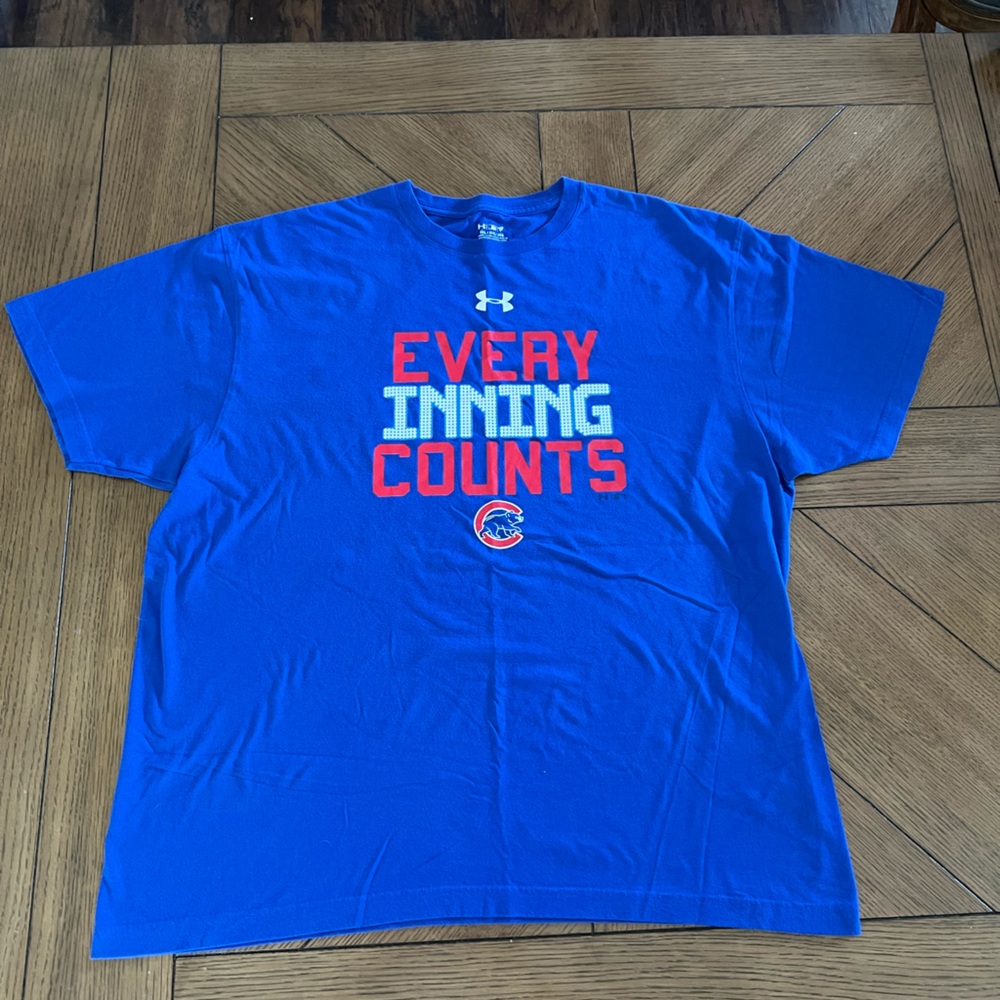 Men’s Chicago Cubs Under Armour Heathered Royal Tshirt Size2XL